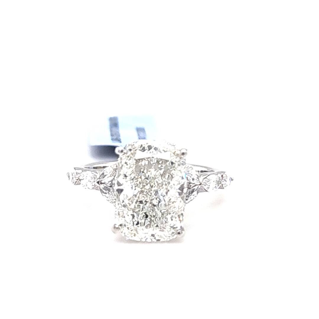 LG - 14K 5.91CT D-RING LDS ELCUSH/MARQ/RDS "CERTIFIED" ELONGATED CUSHION 5.05CT
